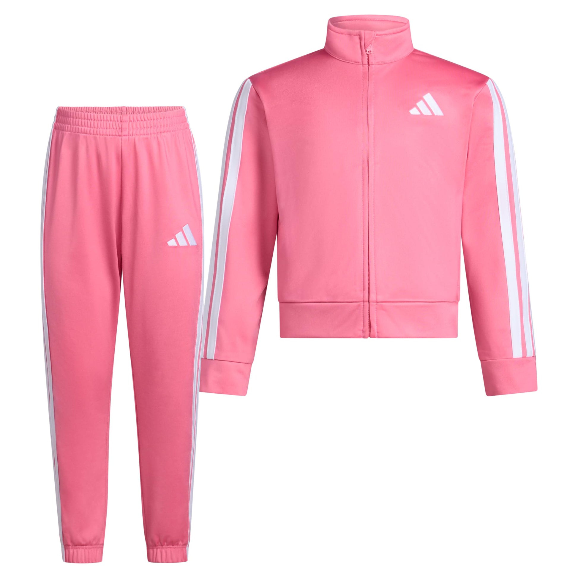 adidas Little Girl's Zip Front Classic Tricot Jacket and Joggers Set-22