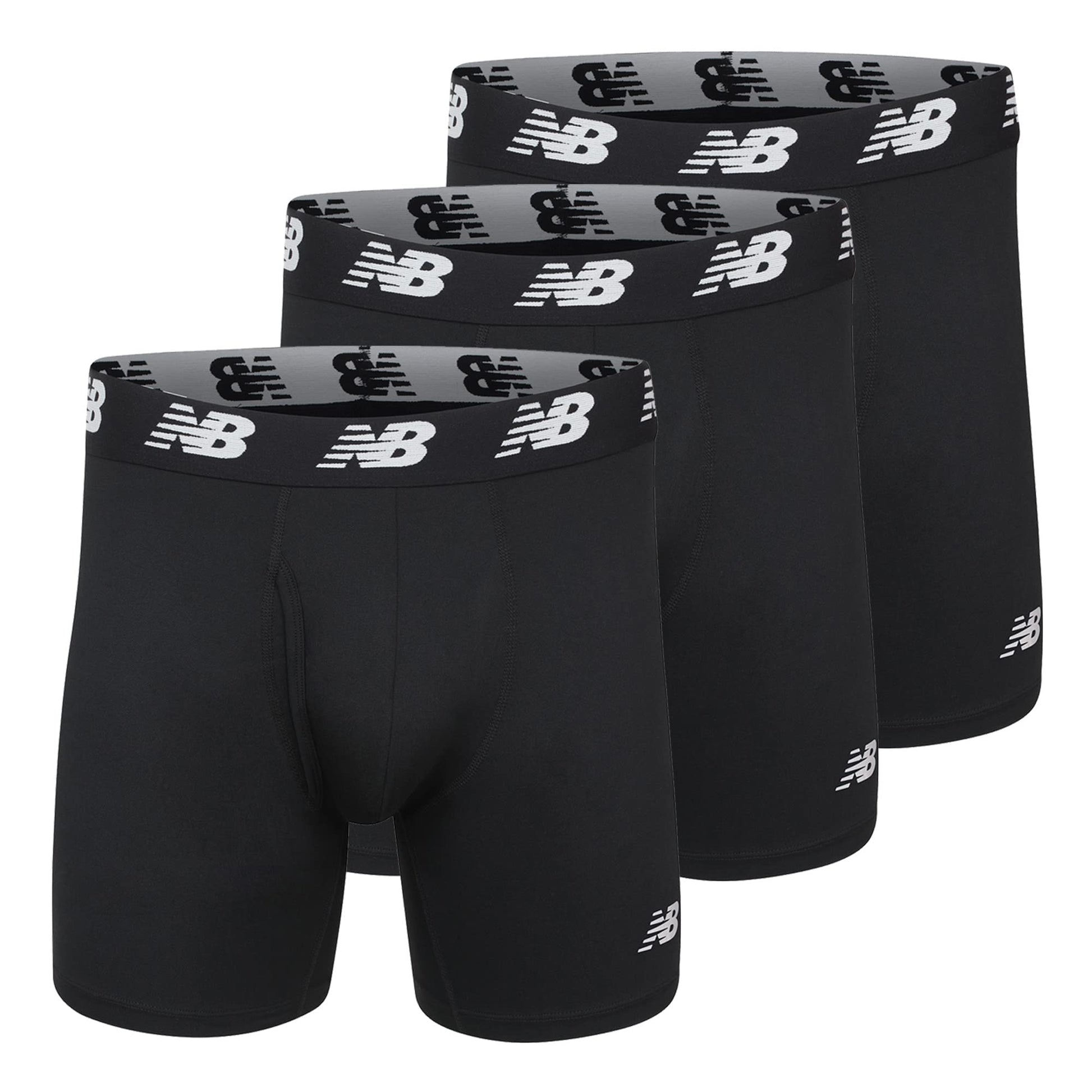 New Balance Men's Performance Boxer Briefs with Fly, Breathable Stretch Underwear, Moisture Wicking, Soft Waistband (3 Pack)-79