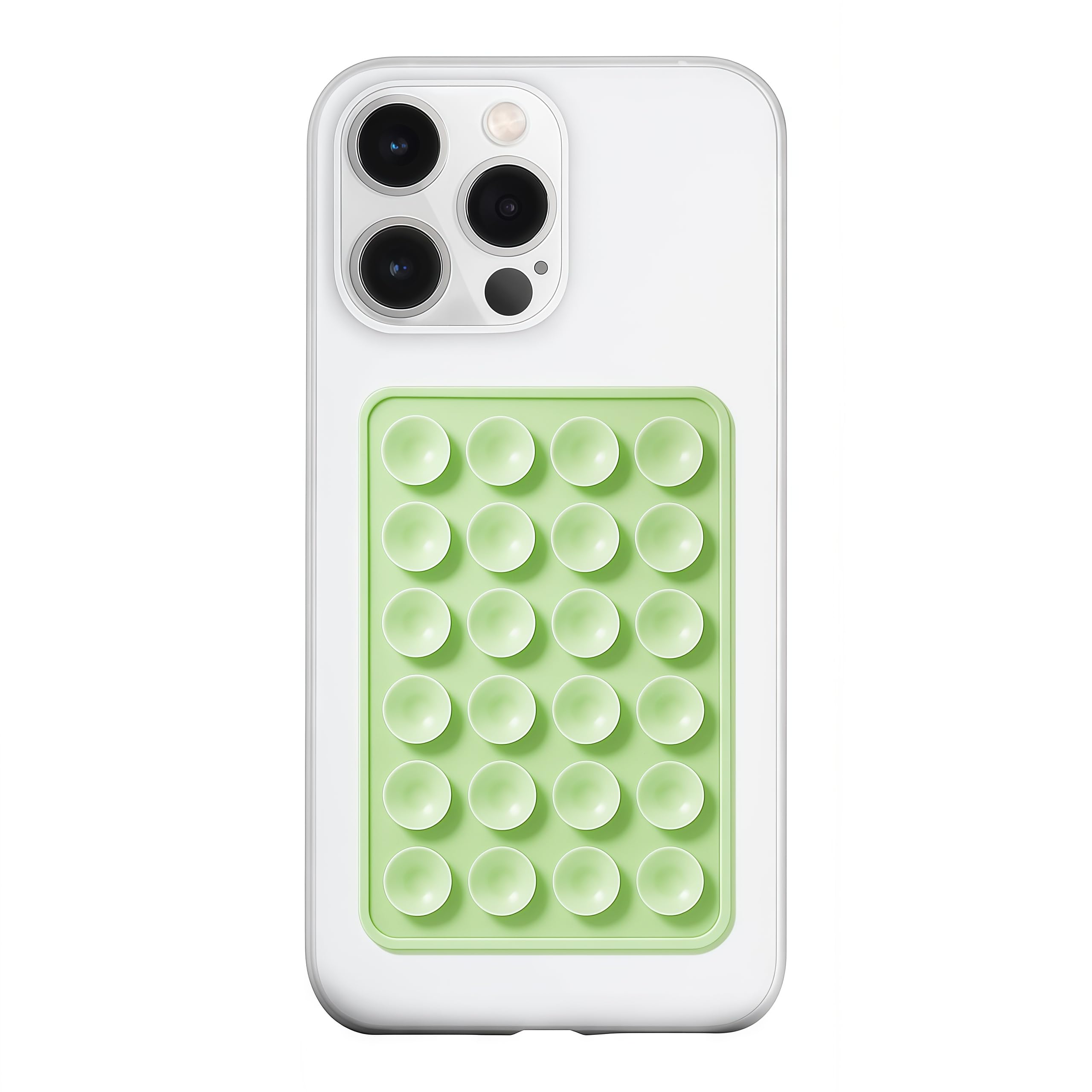Silicone Suction Phone Case Mount, Silicon Adhesive Phone Accessory for Smartphones, Hands-Free Mirror Shower Phone Holder for Selfies, Tiktok Videos (Light Pink)