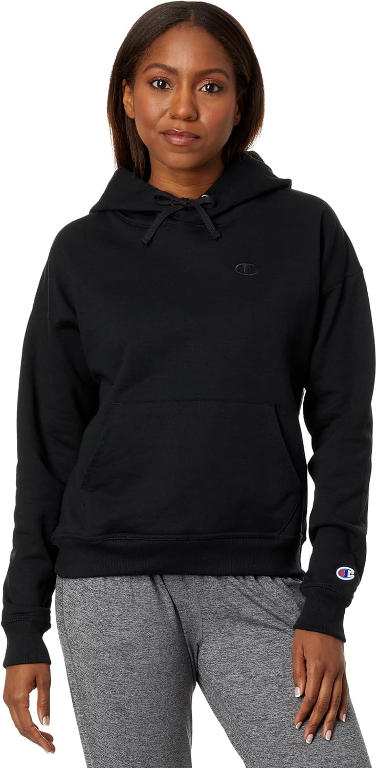 Champion Women’s Pullover Fleece Hoodie, Loose Fit, Midweight, Script Logo-63