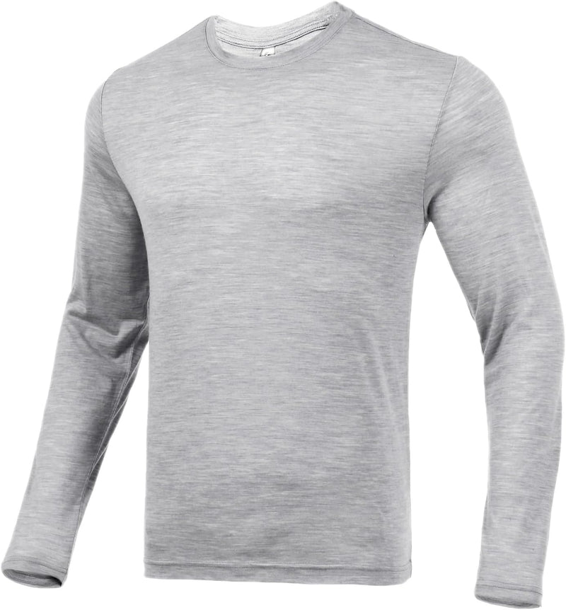 Merino Protect 100% Merino Wool Base Layer Mens Long Sleeve Shirts Soft Thermal Underwear for Hunting Hiking-80