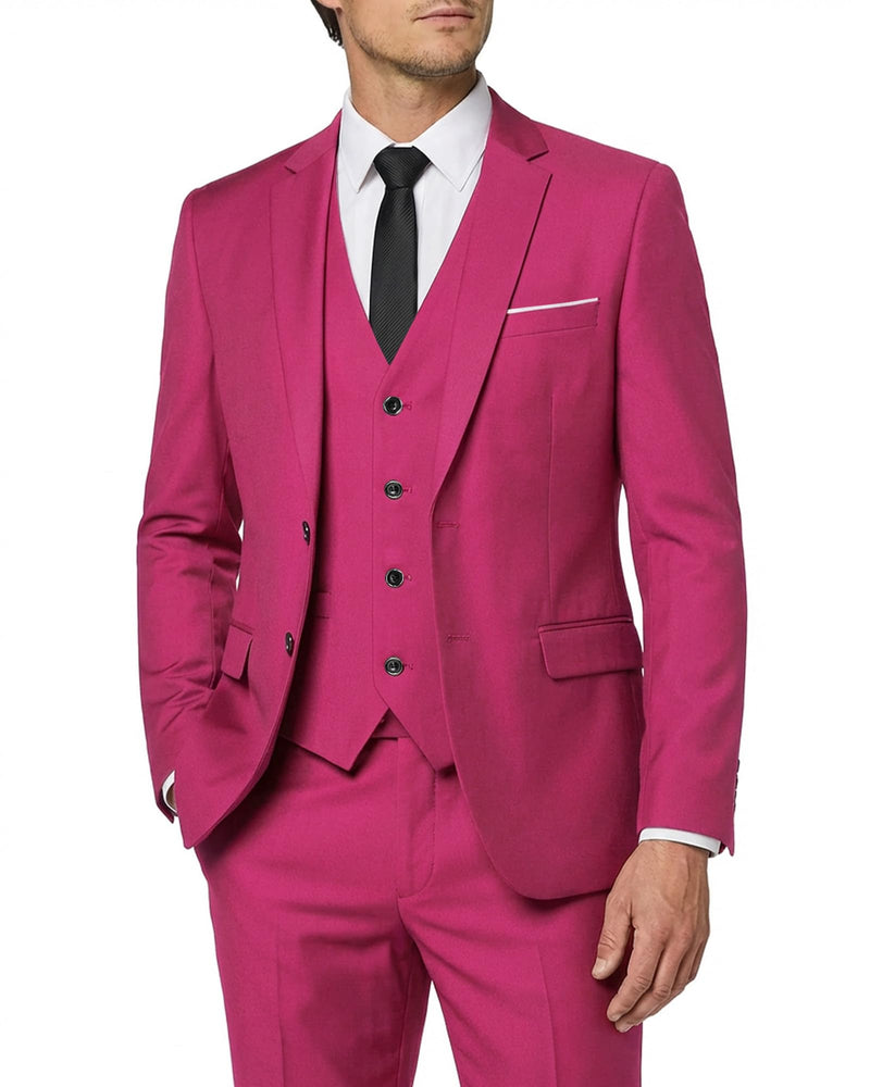 MY'S Men's 3 Piece Slim Fit Suit Set with Tie, 2 Button Blazer Jacket Vest & Pants, Business Wedding Party Prom Suit for Men-6