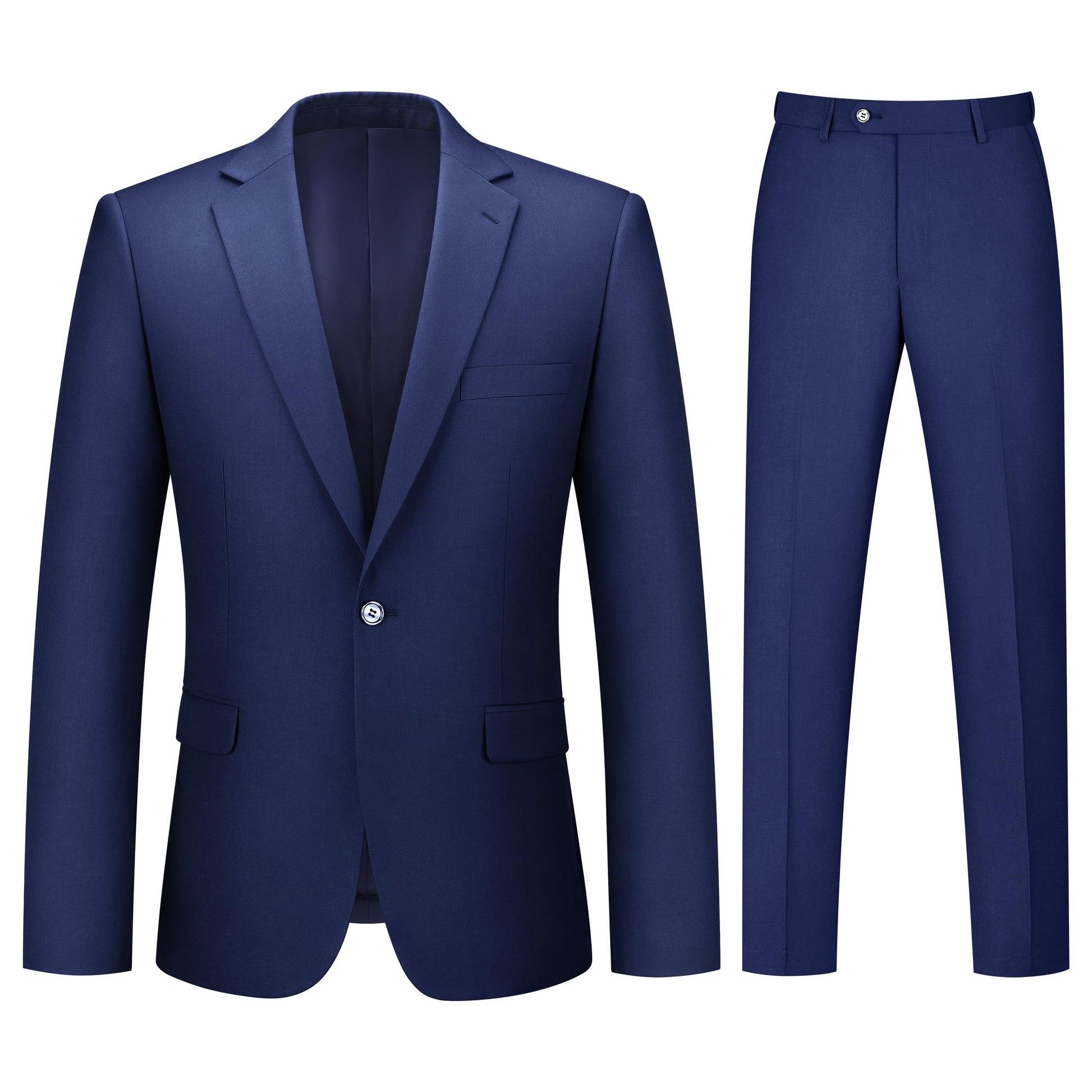 Mens Suit 2 Piece Suits for Men One Button Slim Fit Solid Jacket & Pants Tuxedo Set Business Wedding Party-5