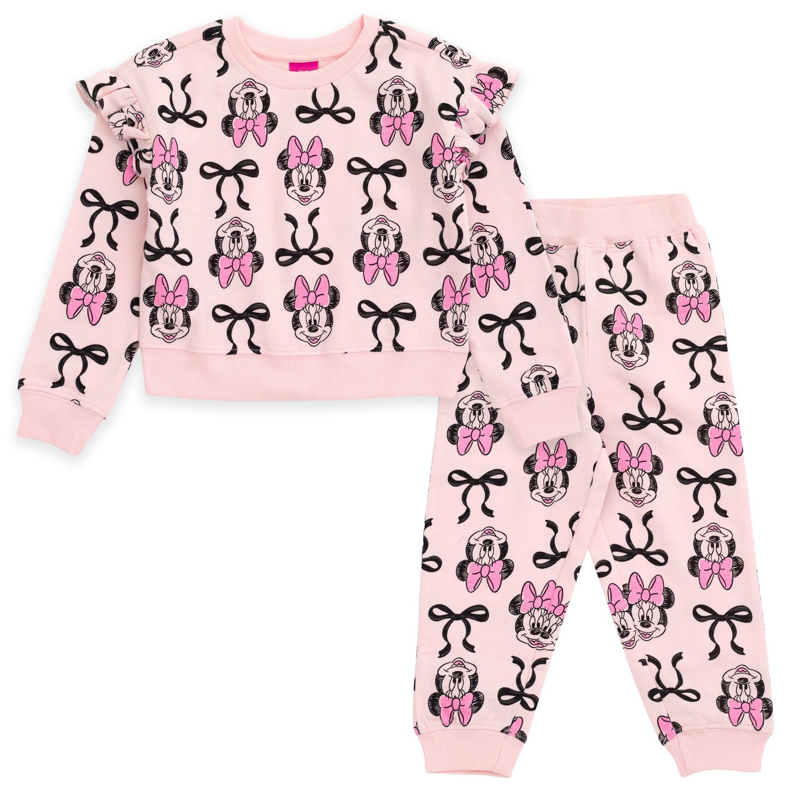 Disney Minnie Mouse Fleece Sweatshirt and Pants Outfit Set Newborn to Big Kid Sizes (Newborn - 14-16)