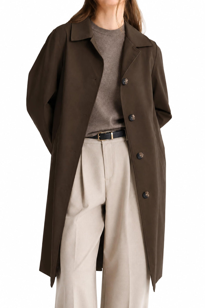 Orolay Women's Single Breasted Trench Coat Mid-Long Classic Lapel