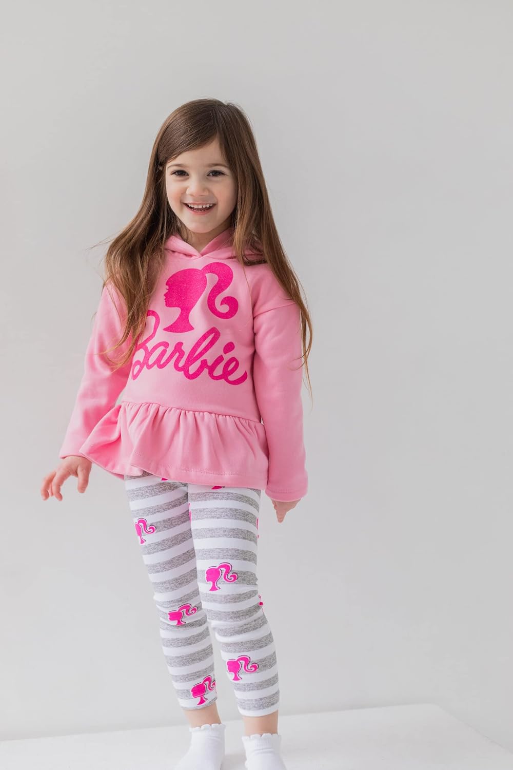 Barbie Girls Fleece Hoodie and Leggings Outfit Set Toddler to Big Kid Sizes (2T - 18-20)