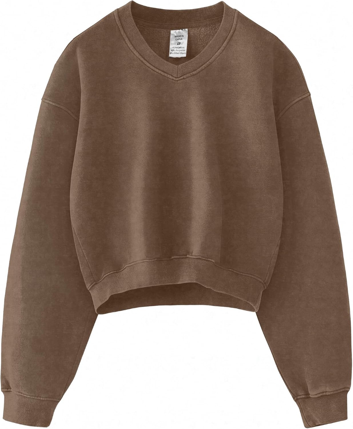 Hatant Sweatshirt for Women Acid Wash Athletic Hoodie Heritage Fleece V-neck Long Sleeve Hoodie Fleece Women Sweatshirt-72