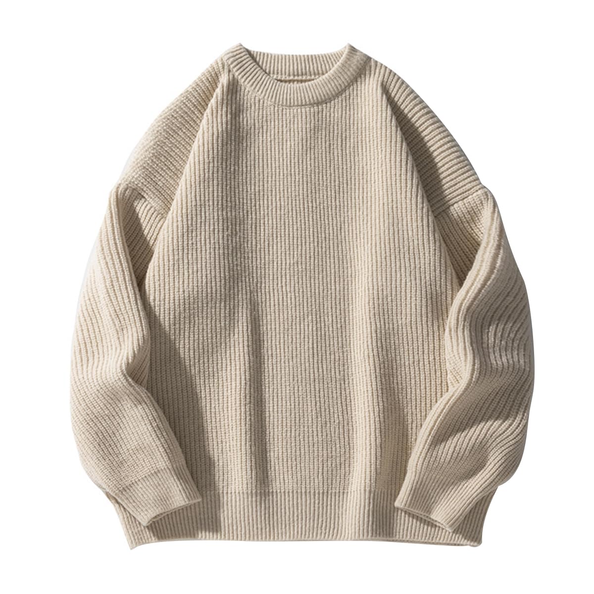 Mens Oversized Sweater Unisex Crewneck Cable Knit Sweater Pullover Aesthetic Streetwear Casual Sweaters Jumper-47