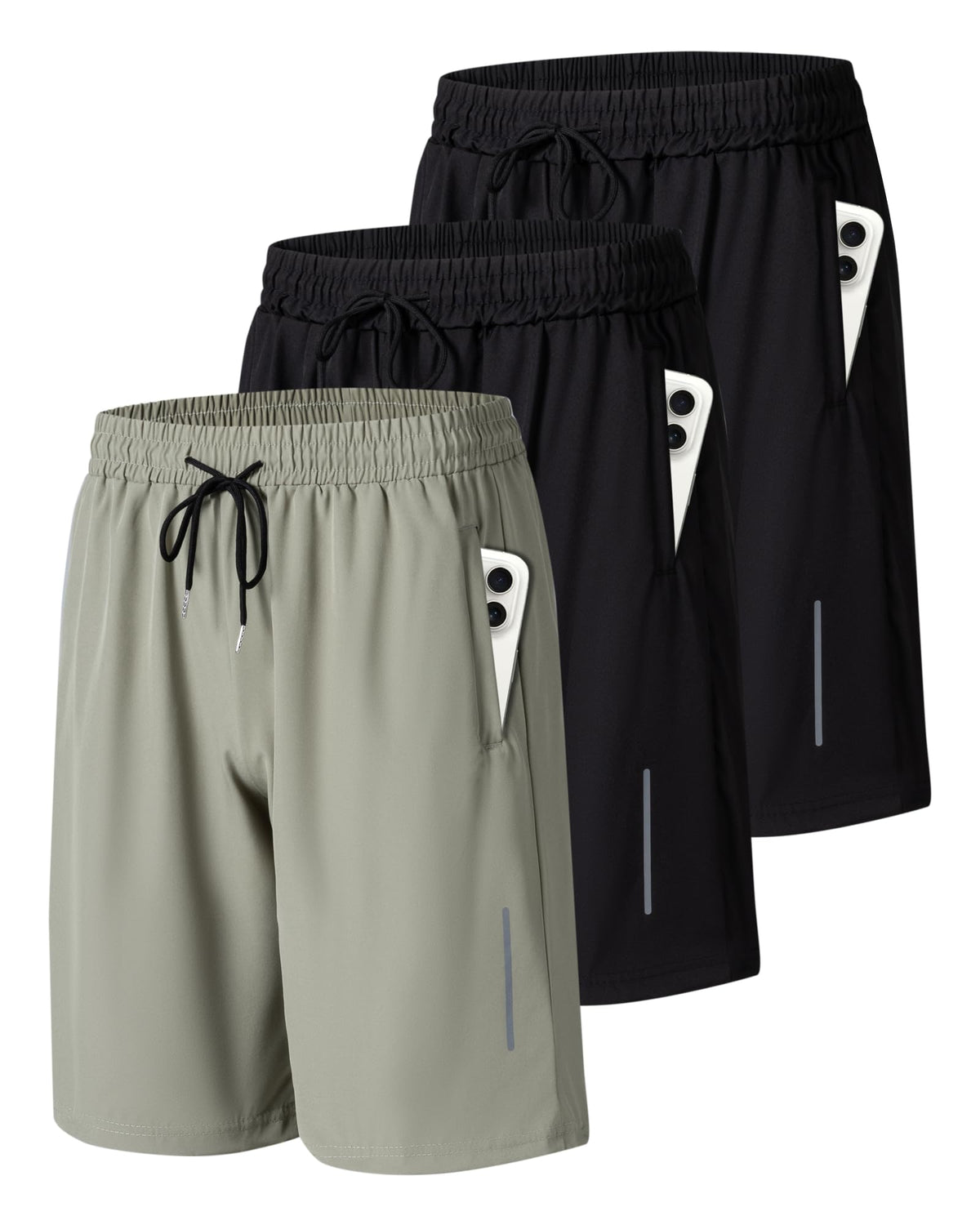 JWJ Mens Athletic Gym Workout Shorts Lightweight Quick Dry Running Basketball Shorts with Zipper Pockets
