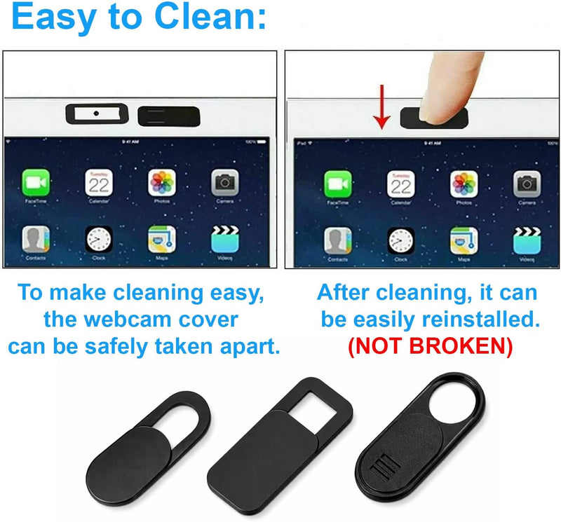 JOS California 9 Pack(3 Large + 3 Medium + 3 Small) 0.03 inch Ultra Thin Webcam Cover Slide Camera Blocker Protect Your Privacy Security for MacBook Air, Laptop, iPad, iMac, PC, iPhone