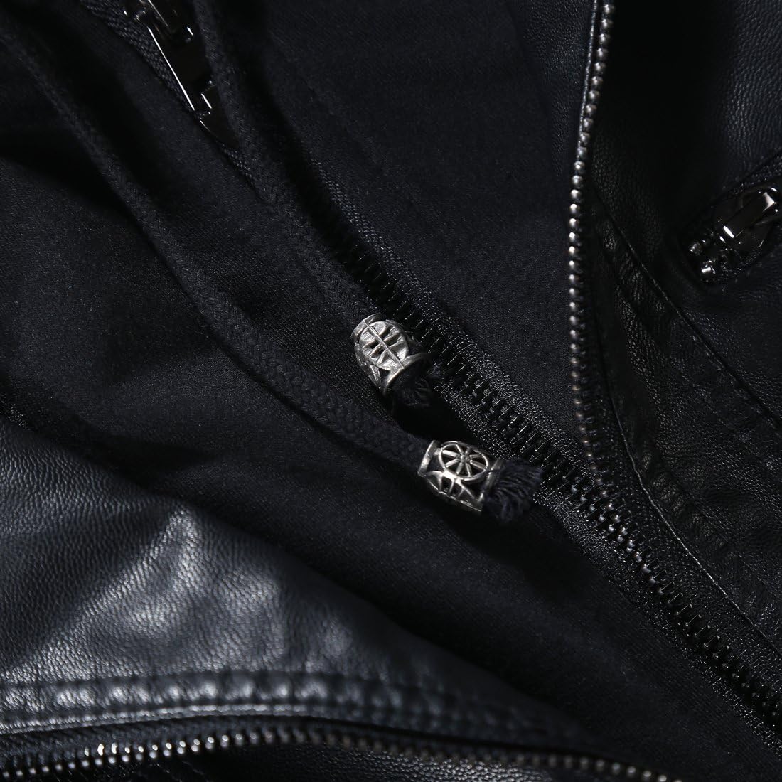 Tanming Womens Faux Leather Jacket Hooded Moto Biker Coat Outerwear Fall Fashion Outfits Winter Clothes-85