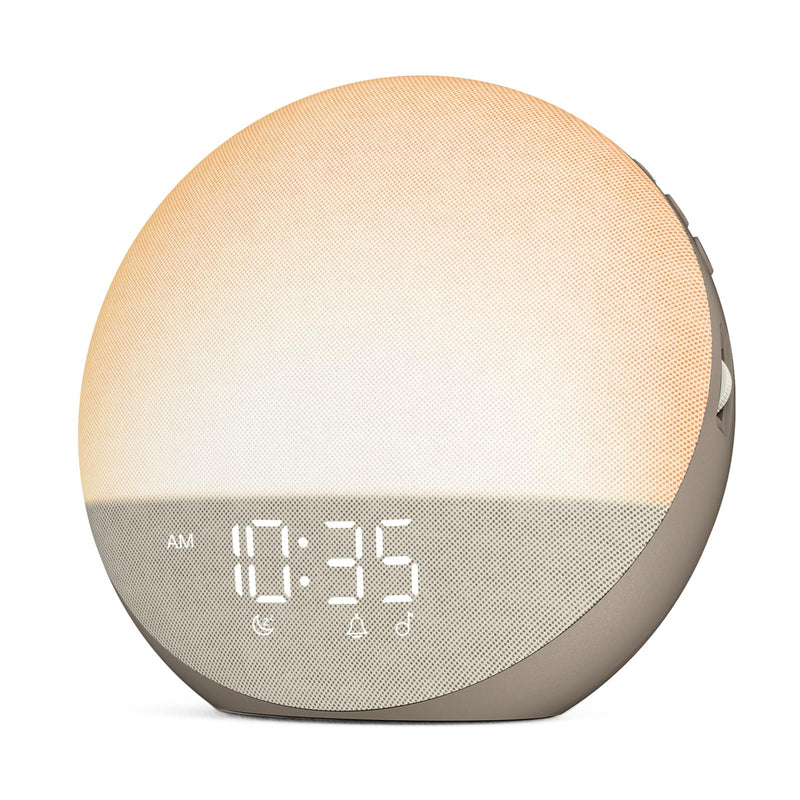 Sunrise Alarm Clock White Noise Machine: Natural Wake Up Light - Dimmable Clock with Bluetooth Speaker for Bedroom - 25 Sleep Sounds for Baby Adults Kids Putty
