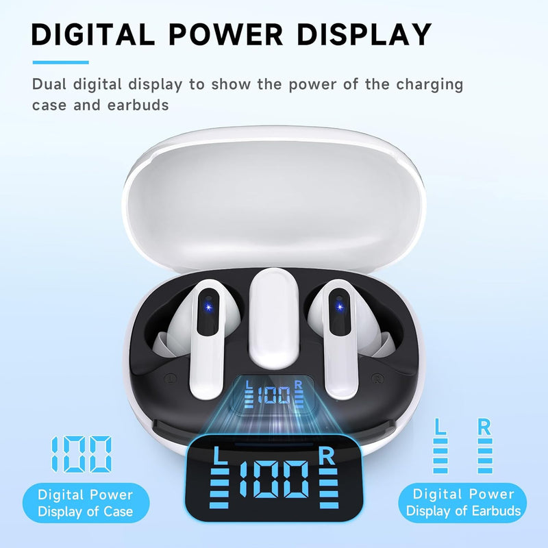 RYR Wireless Gaming Earbuds, 20ms Low Latency, Gaming Earbuds with Noise Cancelling Mic, 2.4Ghz & Bluetooth, LED Display, 36H Playtime for Meta Quest 3/2, PS5, PS4, VR, Switch, Steam Deck, PC, Phone