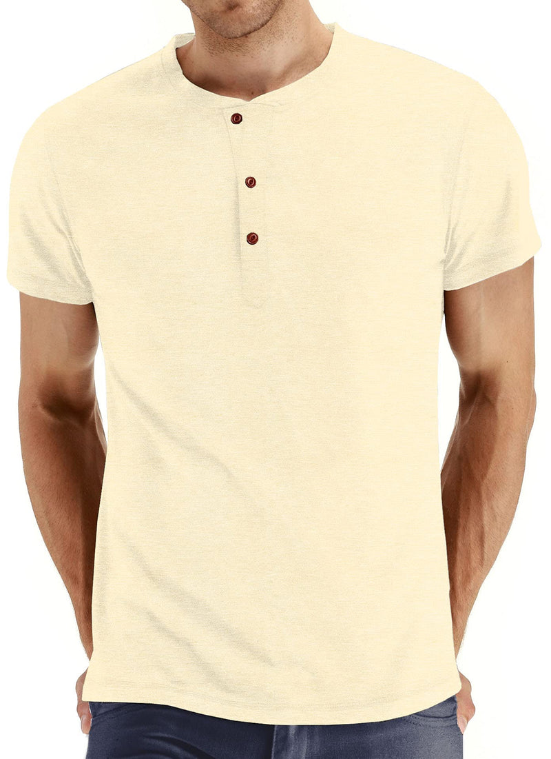 Sailwind Mens Henley Short Sleeve T-Shirt Cotton Casual Shirt