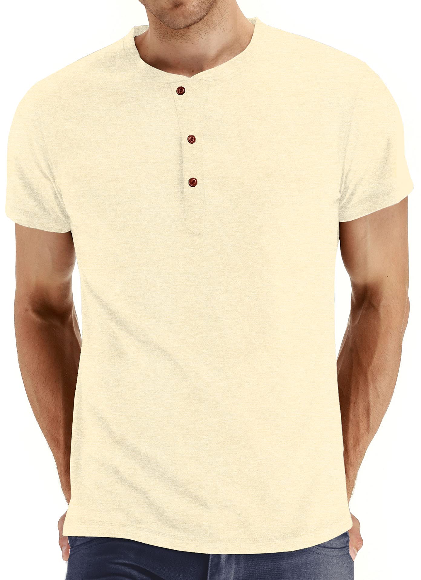 Sailwind Mens Henley Short Sleeve T-Shirt Cotton Casual Shirt