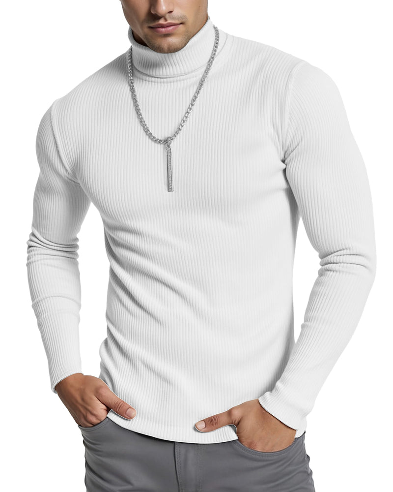 NY Threads Men's Ribbed Turtleneck Slim Fit Pullover Casual Long Sleeves Basic Top-18