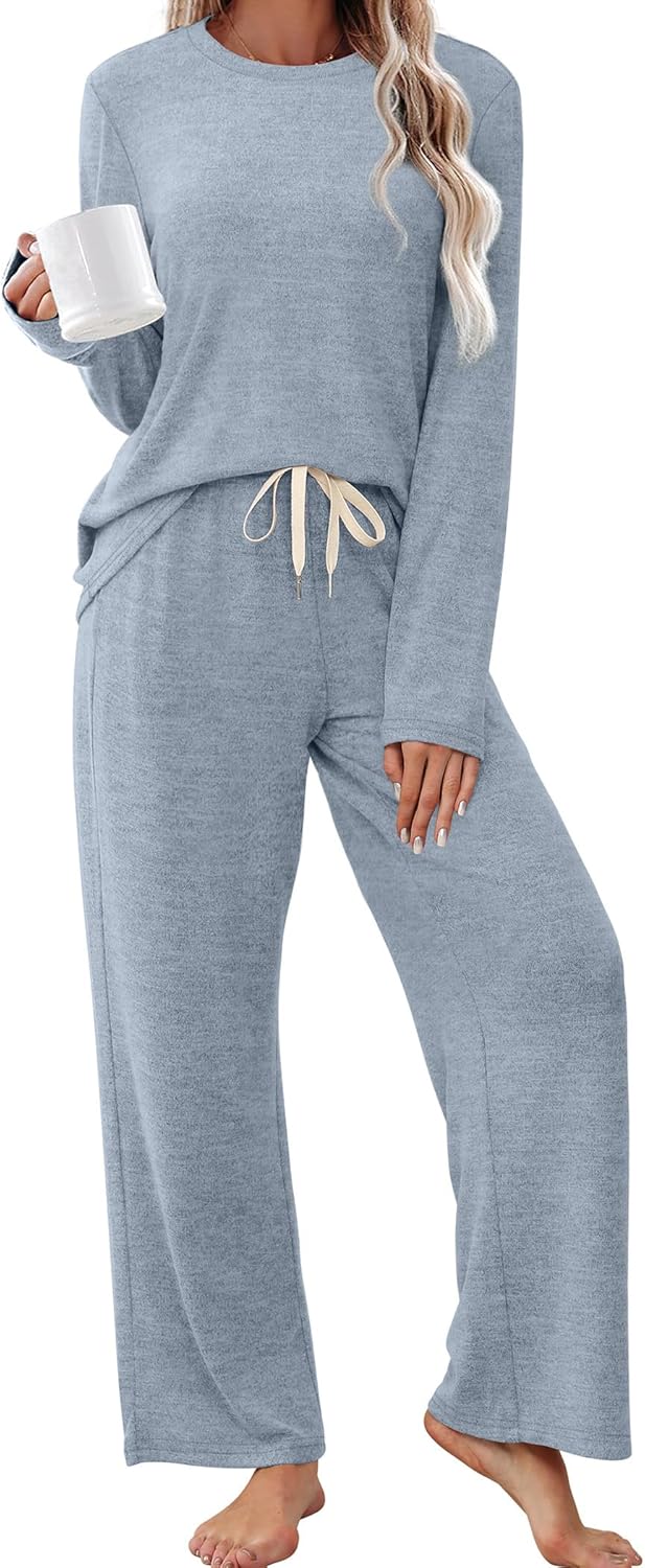 SAMPEEL Pajamas for Women Set Comfy Lounge Sets Two Piece Long Sleeve Cute Pjs Soft Sleepwear Winter Clothing-6