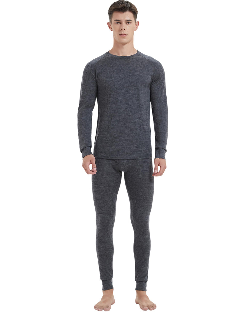 Iguana Mens 100% Merino Wool Base Layer Sets for Ski Lightweight Thermal Underwear-36