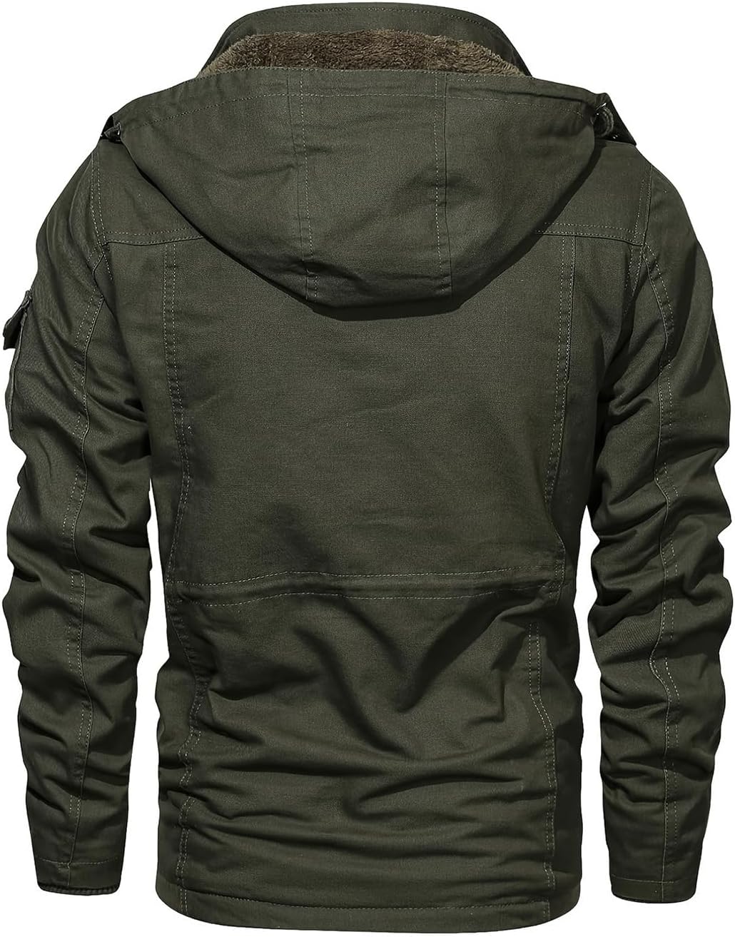 INVACHI Men's Winter Military Jacket, Fleece Lined Hooded Cargo Coat