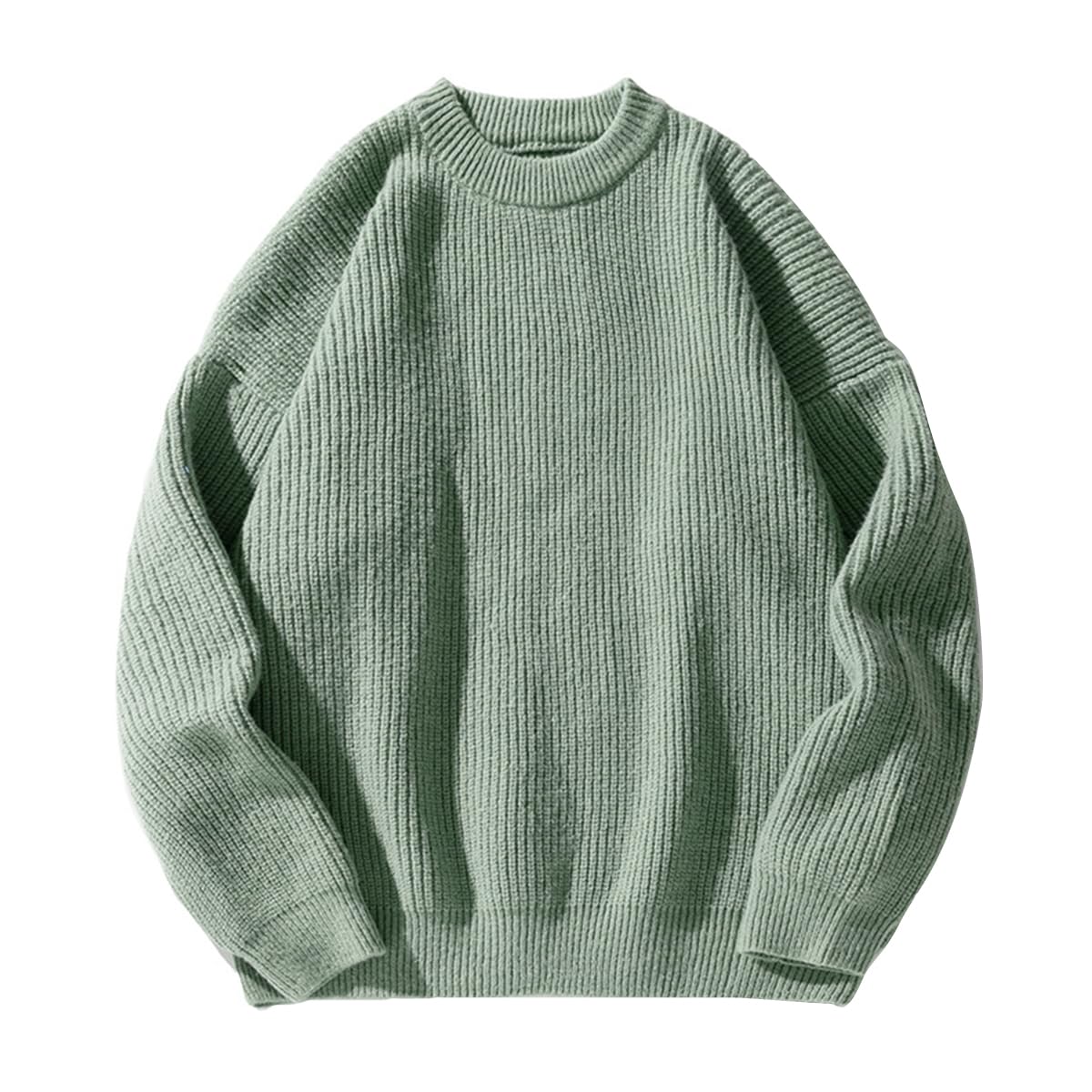 Mens Oversized Sweater Unisex Crewneck Cable Knit Sweater Pullover Aesthetic Streetwear Casual Sweaters Jumper-52