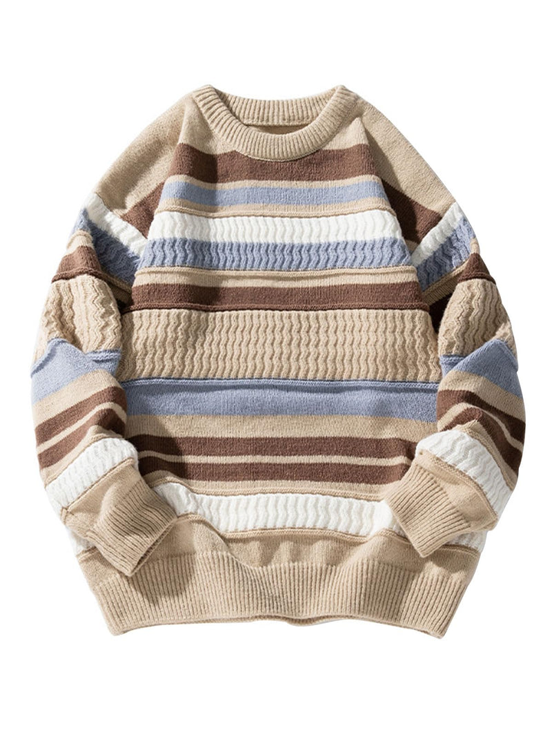 Mens Oversized Sweater Unisex Crewneck Cable Knit Sweater Pullover Aesthetic Streetwear Casual Sweaters Jumper-30