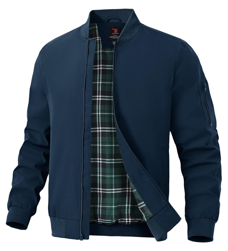 TBMPOY Mens Lightweight Jackets Light Windbreaker Full Zip Casual Work Jacket Golf Business Fall Track Coat with Pockets-72