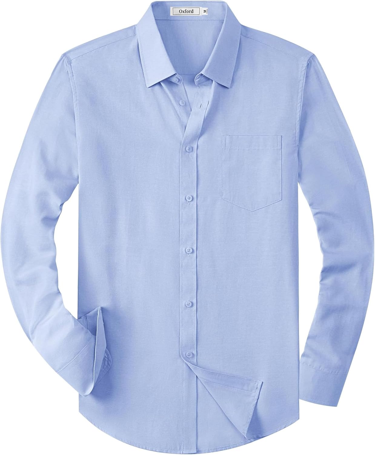 Mens Oxford Shirts Long Sleeve Business Casual Cotton Dress Shirt Wedding Dating Party Button Down Tops with Pocket-27