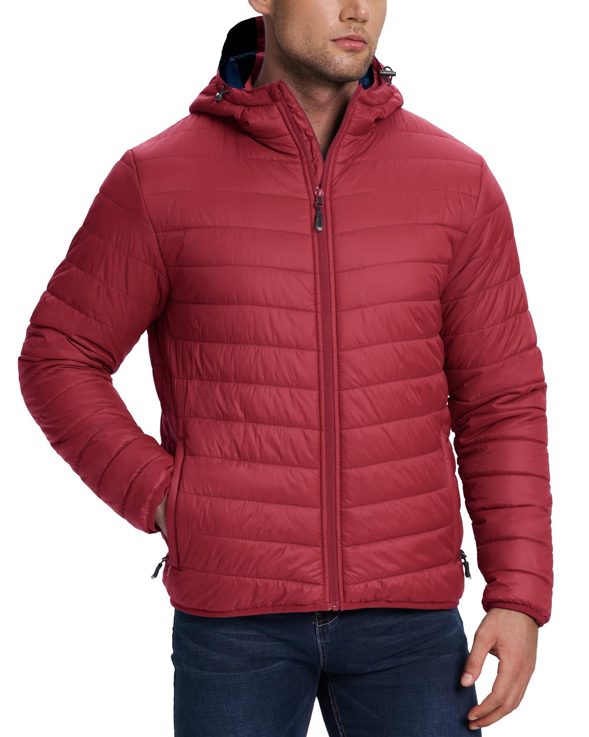 33,000ft Men's Packable Hooded Puffer Jacket Lightweight Warm Winter Coat
