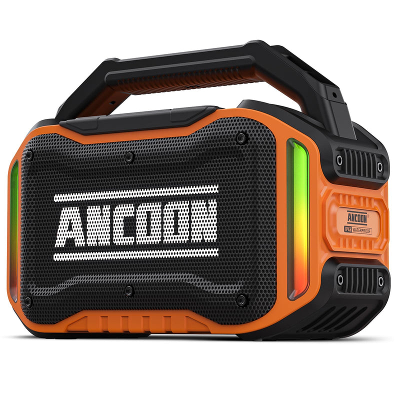 Speakers Bluetooth Wireless: 80W(Peak) Loud Speaker with Bass, 20H Playtime, IPX6 Waterproof, Large Jobsite Speakers for Work, Outdoor, Workshop, Garage, Portable Speaker with TWS (Black)
