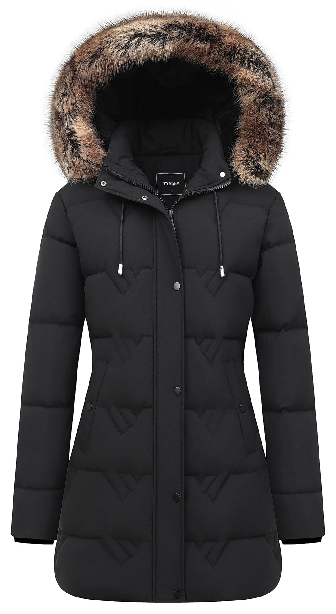 Women's Winter Coat Waterproof Long Insulated Parka with Detachable Hood-18