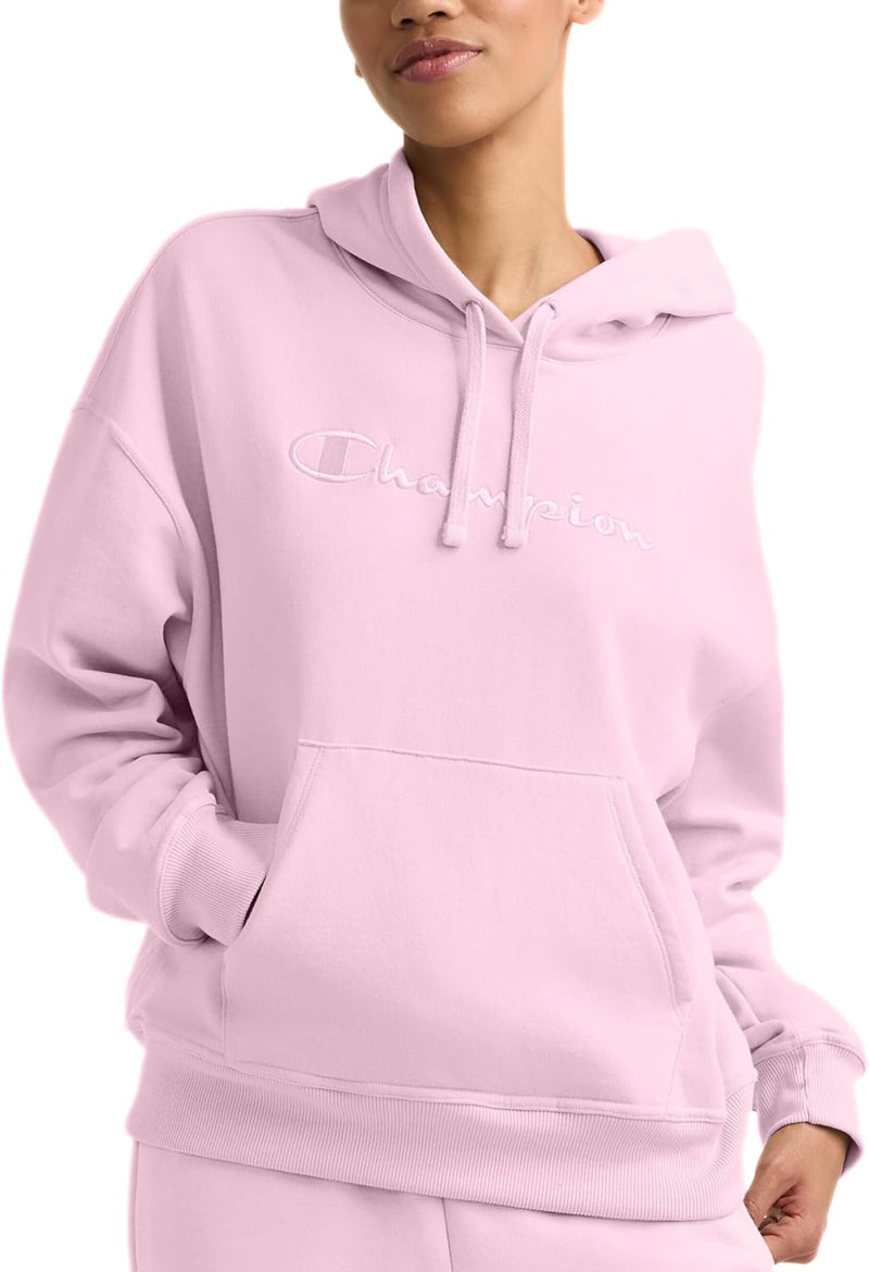 Champion Women’s Pullover Fleece Hoodie, Loose Fit, Midweight, Script Logo-75