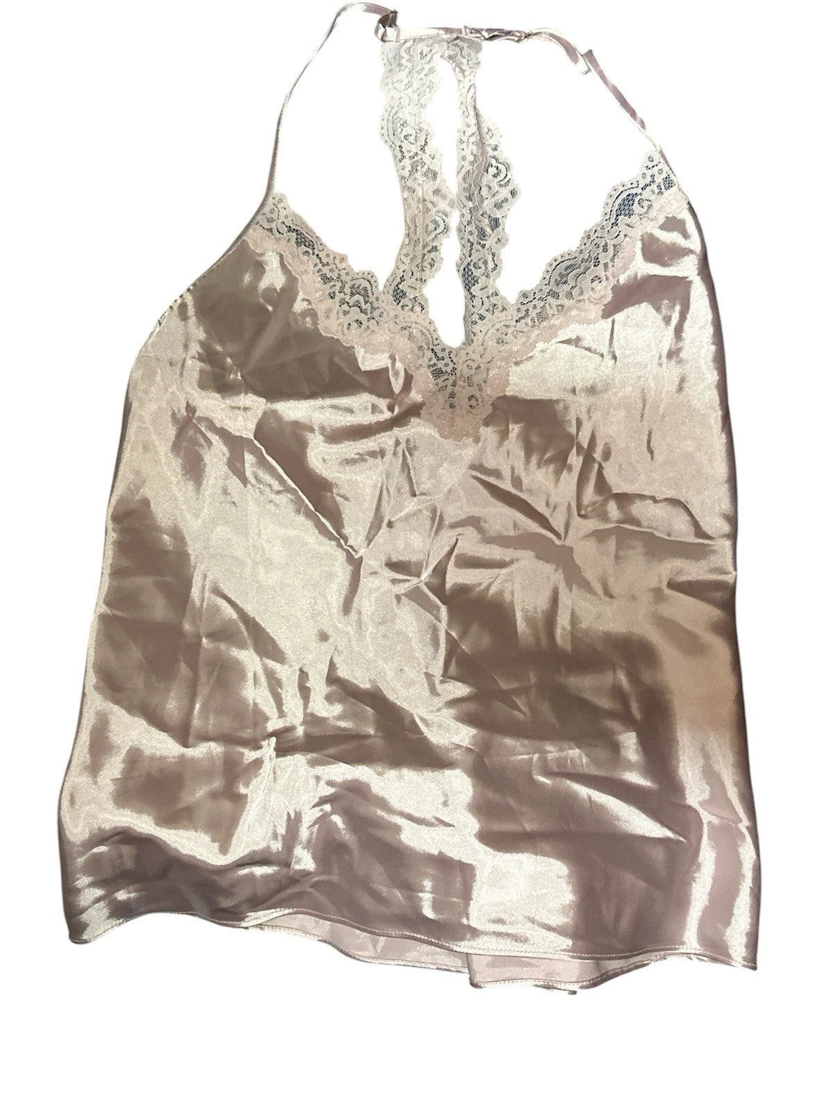 INC Women's Satin Lace-Trimmed Cami Pajama Top, Pink Cradle, M " TOP ONLY"