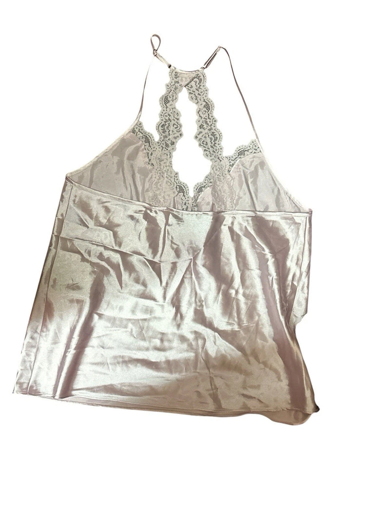 INC Women's Satin Lace-Trimmed Cami Pajama Top, Pink Cradle, M " TOP ONLY"-3
