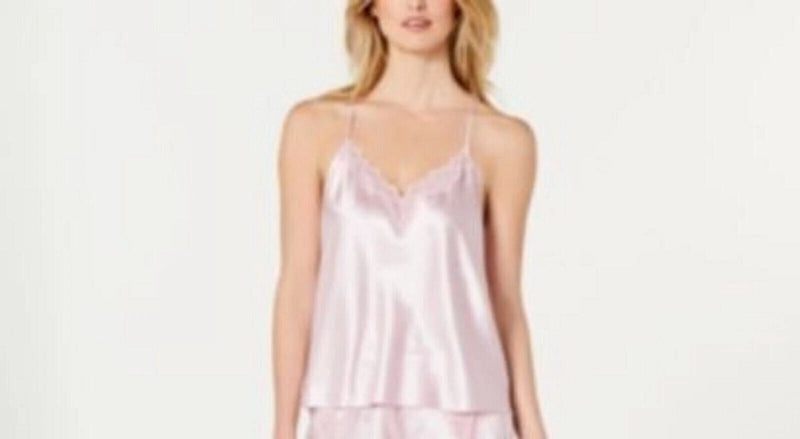 INC Women's Satin Lace-Trimmed Cami Pajama Top, Pink Cradle, M " TOP ONLY"-1
