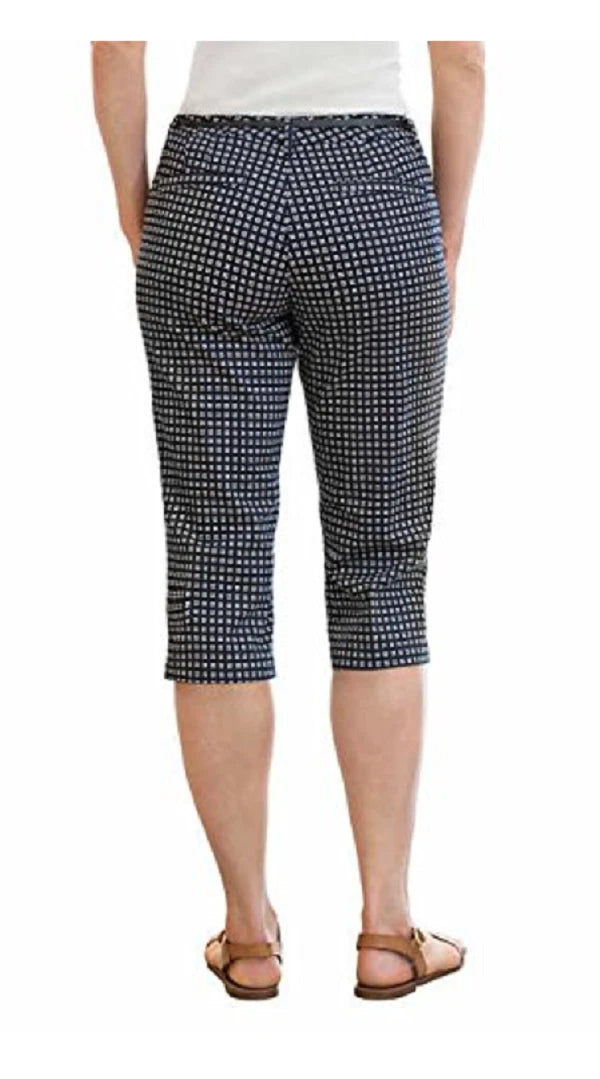 Gloria Vanderbilt Ladies' Anita Belted Capri pant, MIDNIGHT Affair, 6
