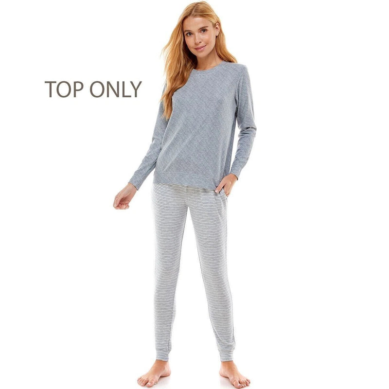 Roudelain Women's Whisperluxe Waffle Knit Long Sleeve Pajama Top, Tradewinds, L-1