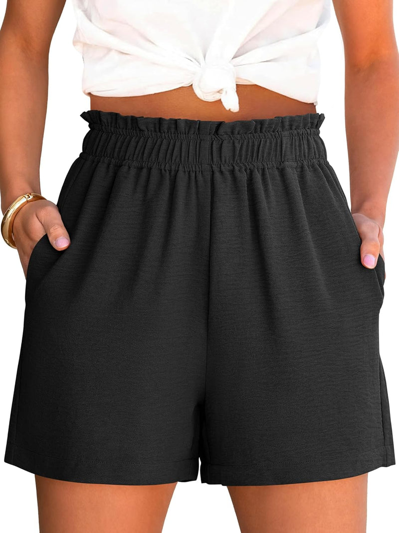 ANRABESS Shorts for Women Summer Casual Elastic High Waisted Dressy Lounge Shorts Comfy Bottoms 2026 Beach Vacation Clothes