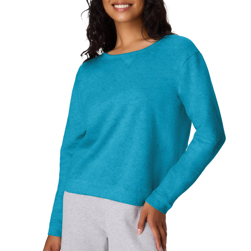 Hanes womens Crewneck Sweatshirt, Ecosmart Fleece Pullover With V-notch, Sweatshirt for Women-19