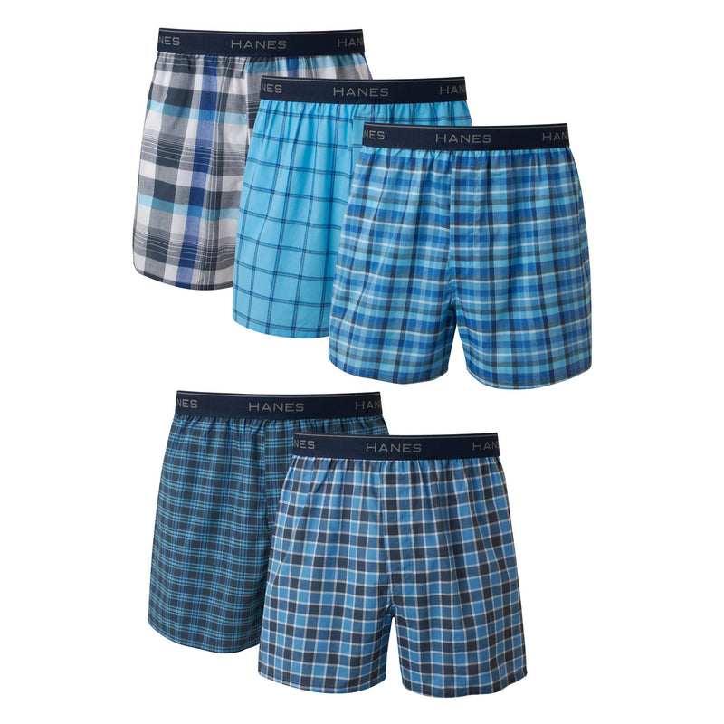 Hanes Men's Underwear Boxers Pack, Cool & Breathable Cotton Underwear, Moisture-Wicking Boxers for Men-4