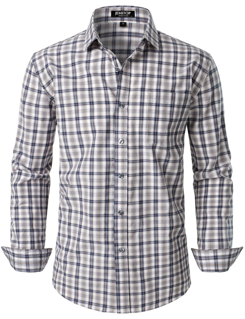 JEMITOP Men's Transitional Weather Slim Fit Long Sleeve Button Down Shirt Business Casual Dress Shirts with Pocket-8
