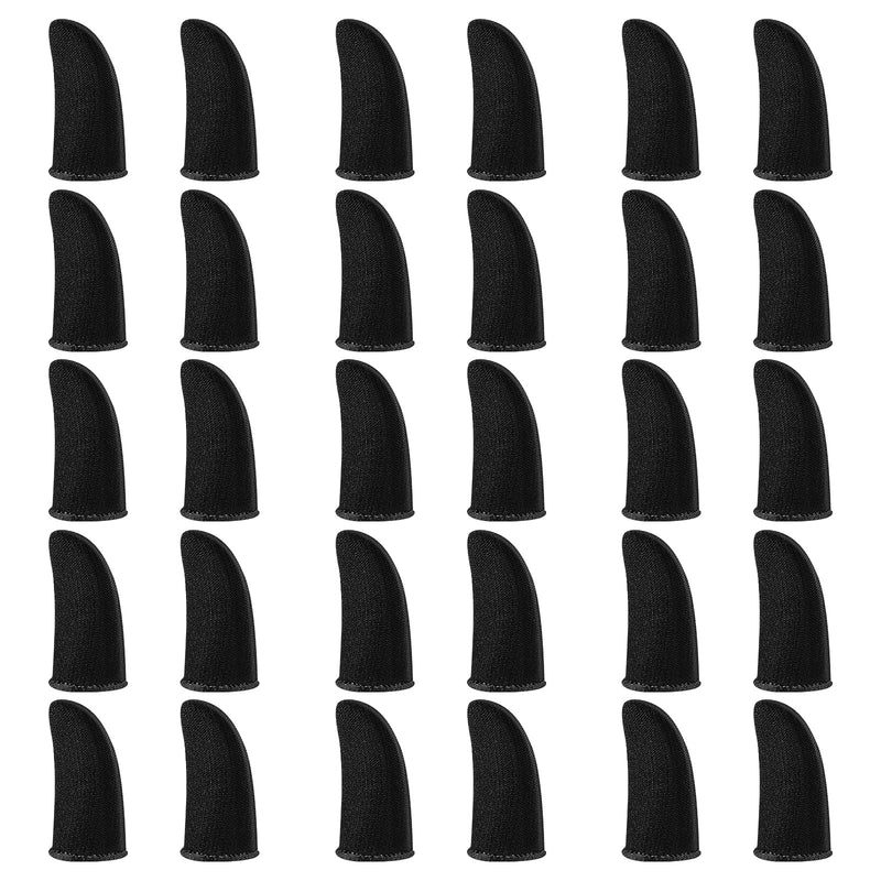 30pcs Gamer Finger Sleeves Carbon Compression Support Thumb Gloves Touchscreen Finger Cover Anti Sweat Mobile Phone Tablet Gaming Stabilizer for All Touchscreen Devices