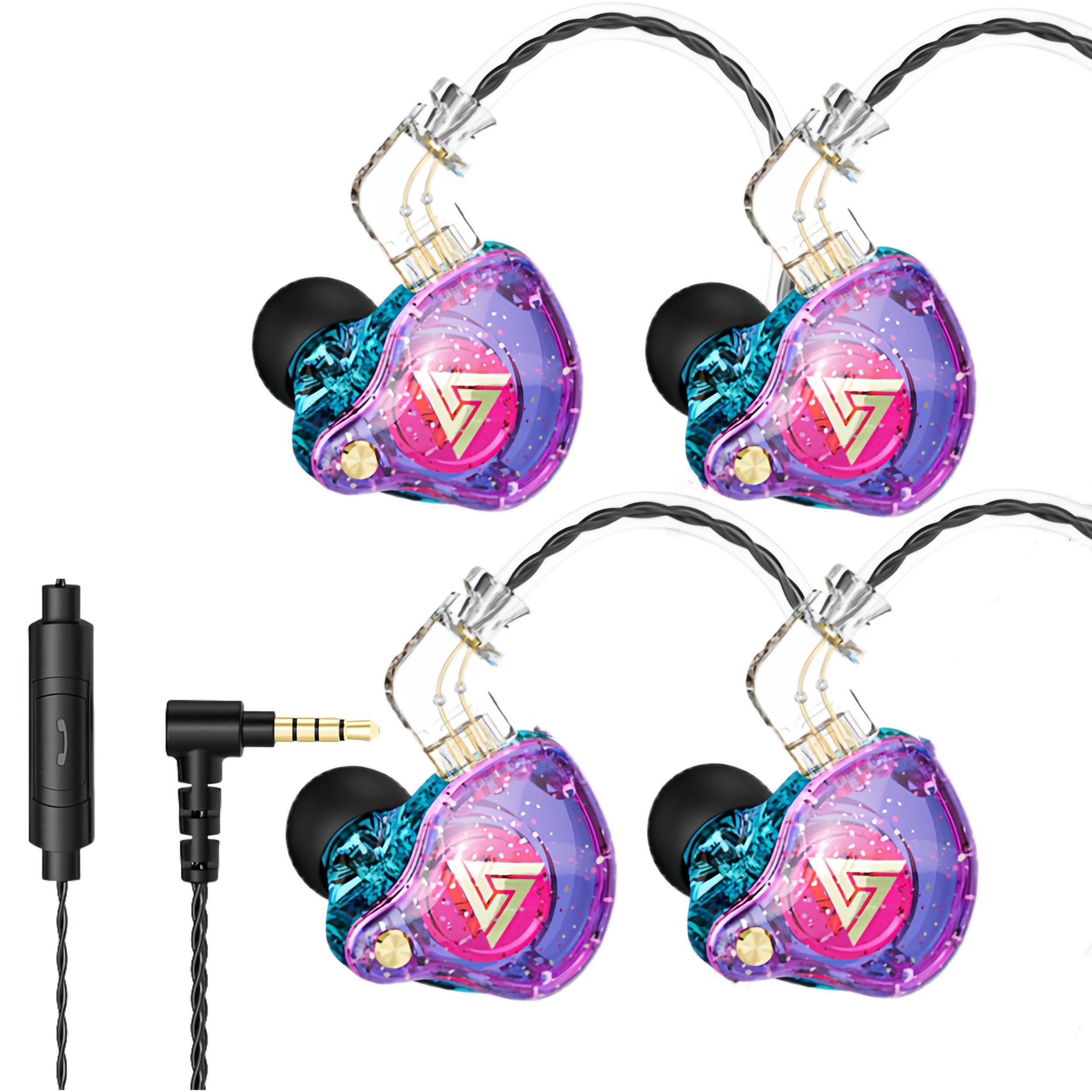 HJX QKZ AK6 Pro Wired IEM for Gaming Earbuds with MIC, in Ear Monitor Headphones, Deep Bass Sound, 1DD 11mm Dynamic Driver, IEM for Music Video Calling (Black)
