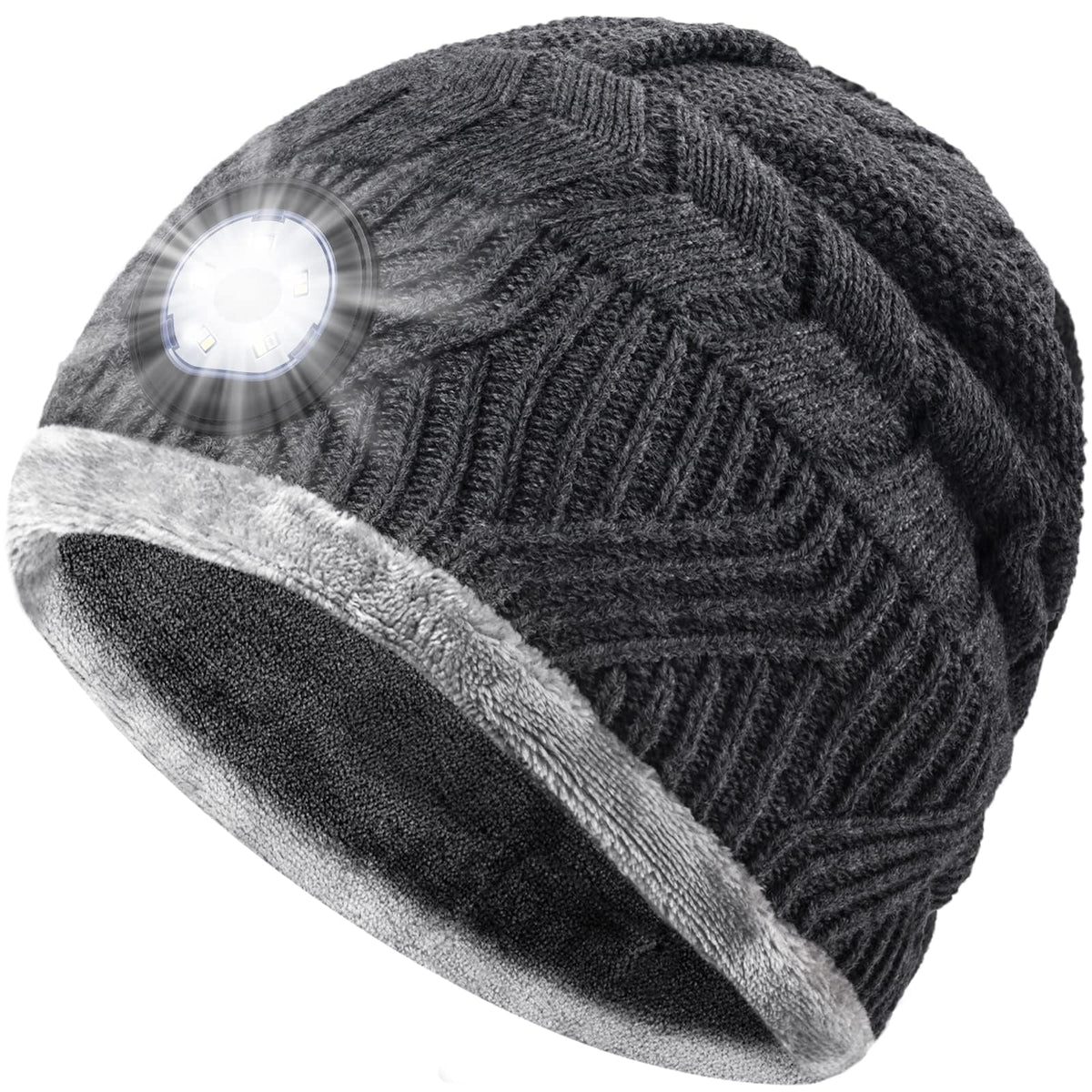 LED Beanie Hat with Light, Christmas Stocking Stuffers for Men Teens Gifts