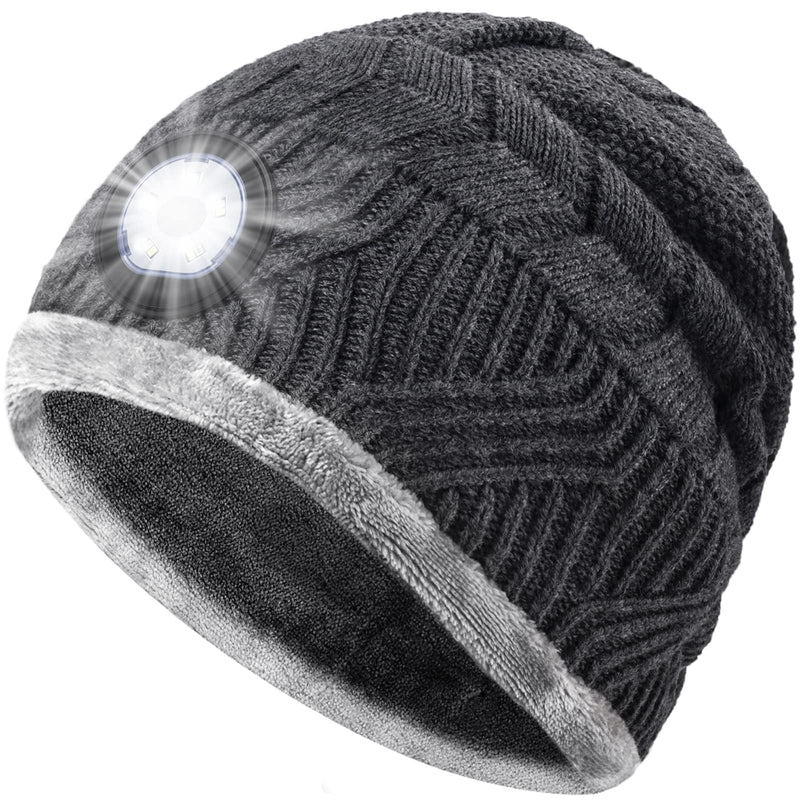 LED Beanie Hat with Light, Christmas Stocking Stuffers for Men Teens Gifts