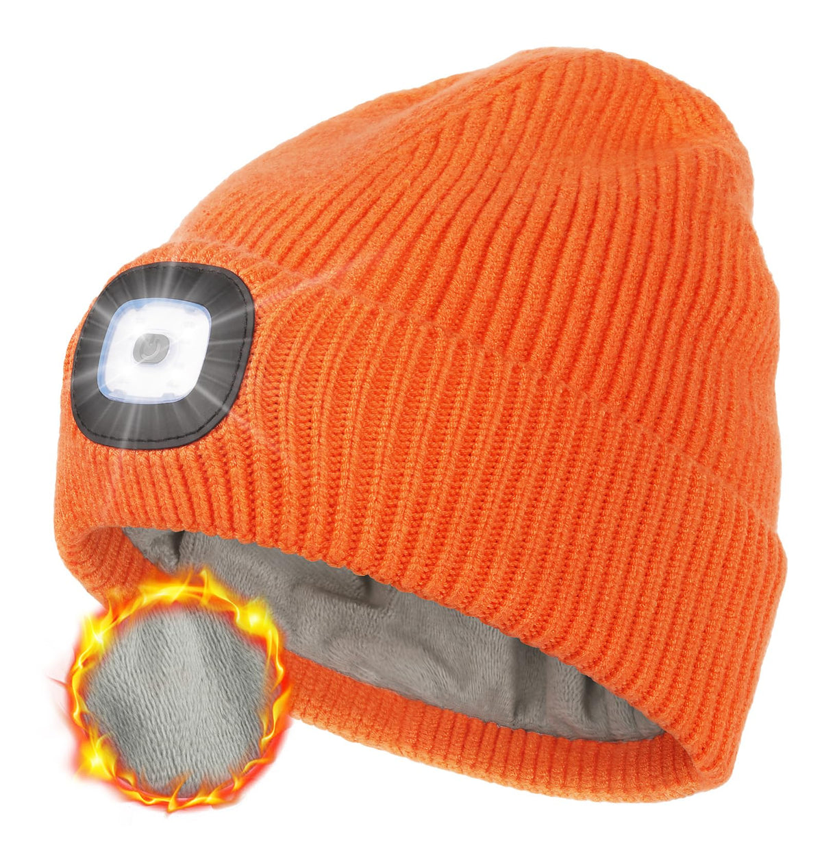 MELASA Winter Fleece Lined Beanie with The Light, Warm Gifts for Men Dad