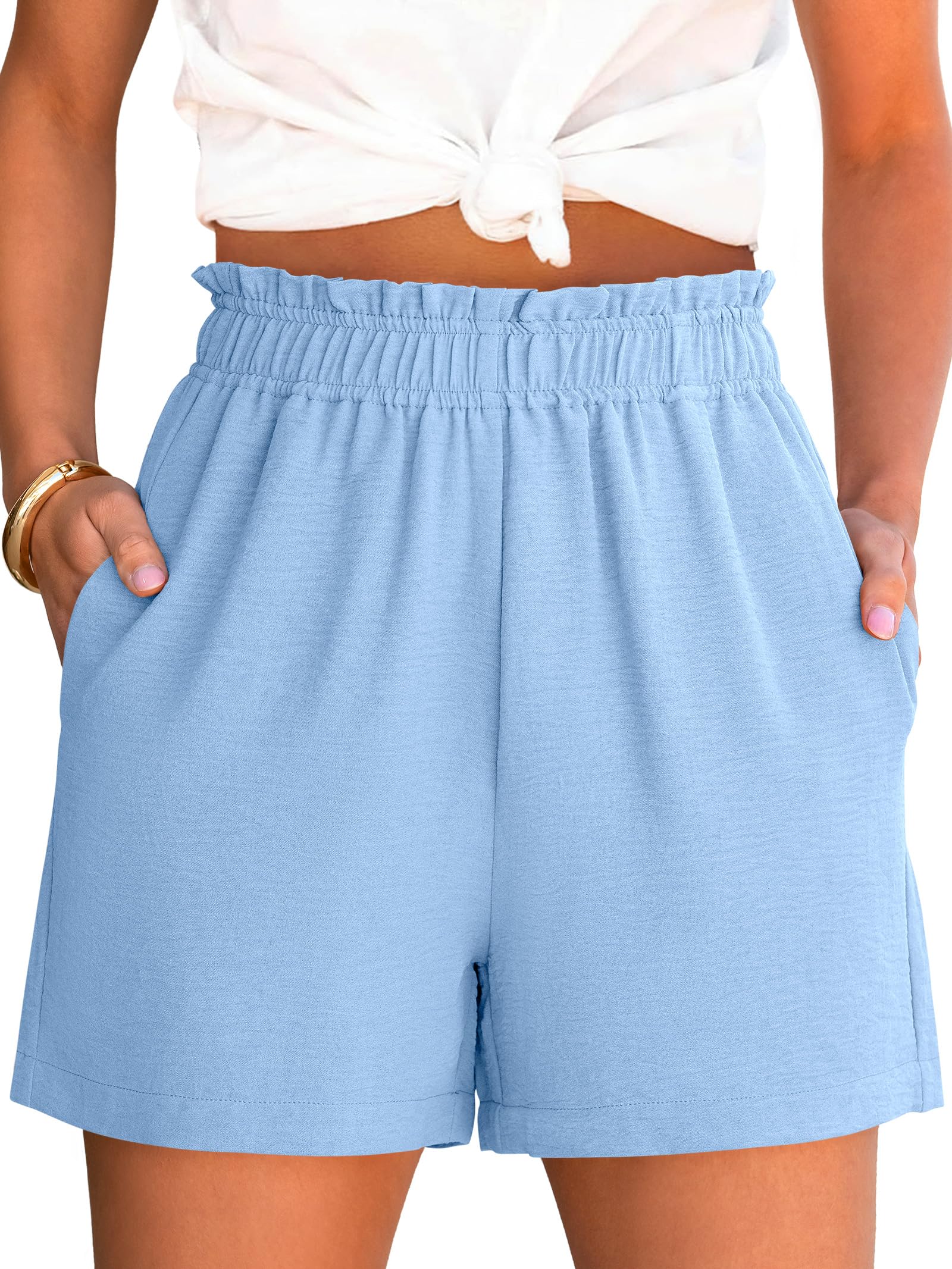ANRABESS Shorts for Women Summer Casual Elastic High Waisted Dressy Lounge Shorts Comfy Bottoms 2026 Beach Vacation Clothes