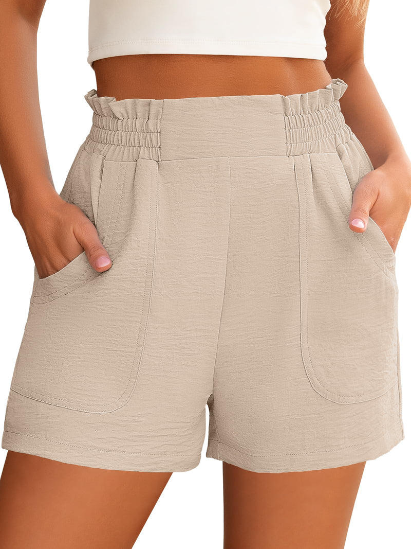 ANRABESS Shorts for Women Summer Casual Elastic High Waisted Wide Leg Cute Dressy Beach Shorts 2026 Vacation Beach Clothes