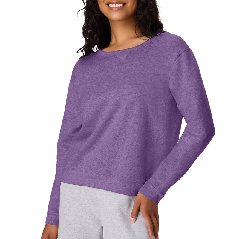 Hanes womens Crewneck Sweatshirt, Ecosmart Fleece Pullover With V-notch, Sweatshirt for Women-44