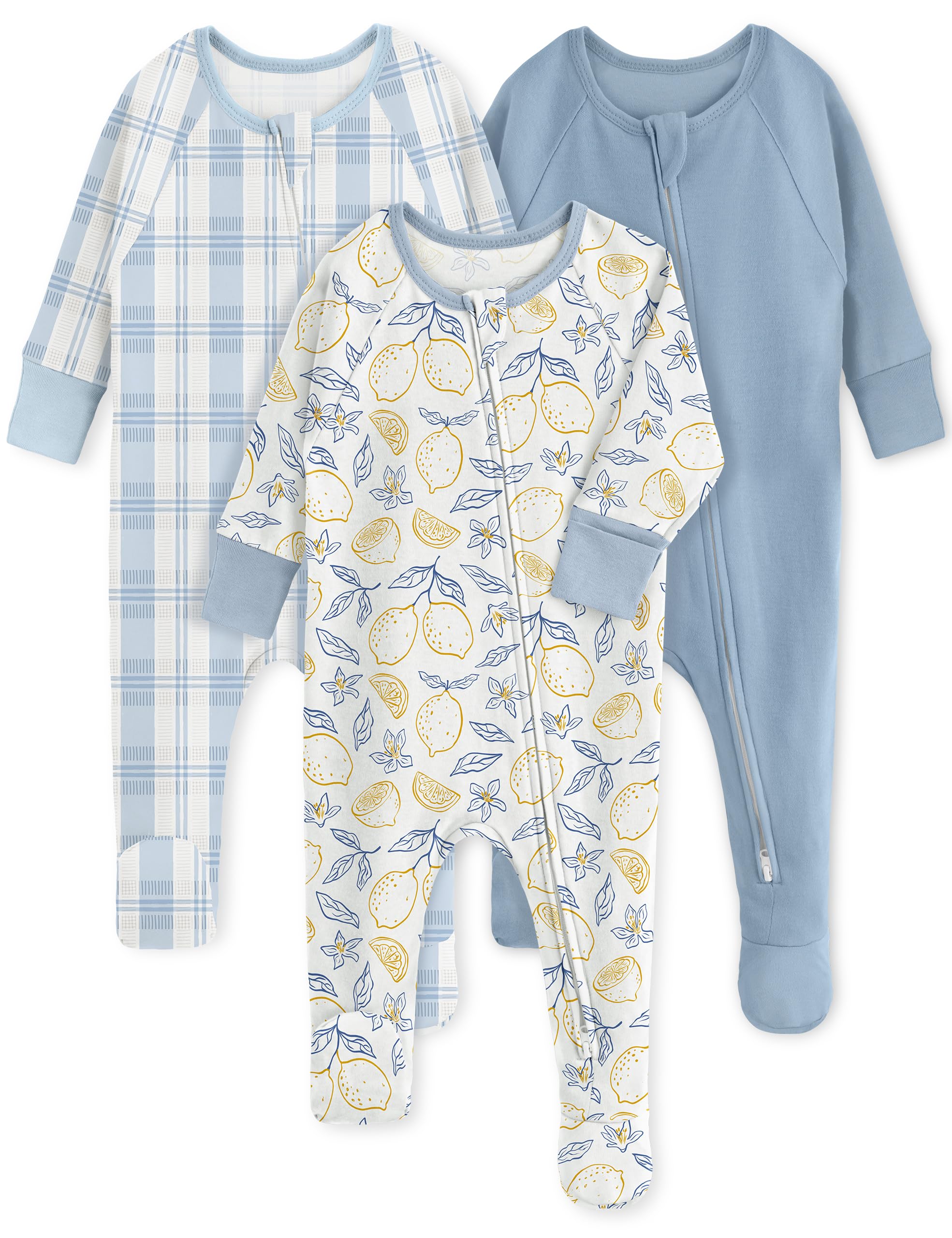 Yoofoss Baby Pajamas 100% Organic Cotton Baby Sleepers for Newborn 0-3 3-6 6-9 Months Boys Girl Clothes 3pcs Footed PJs