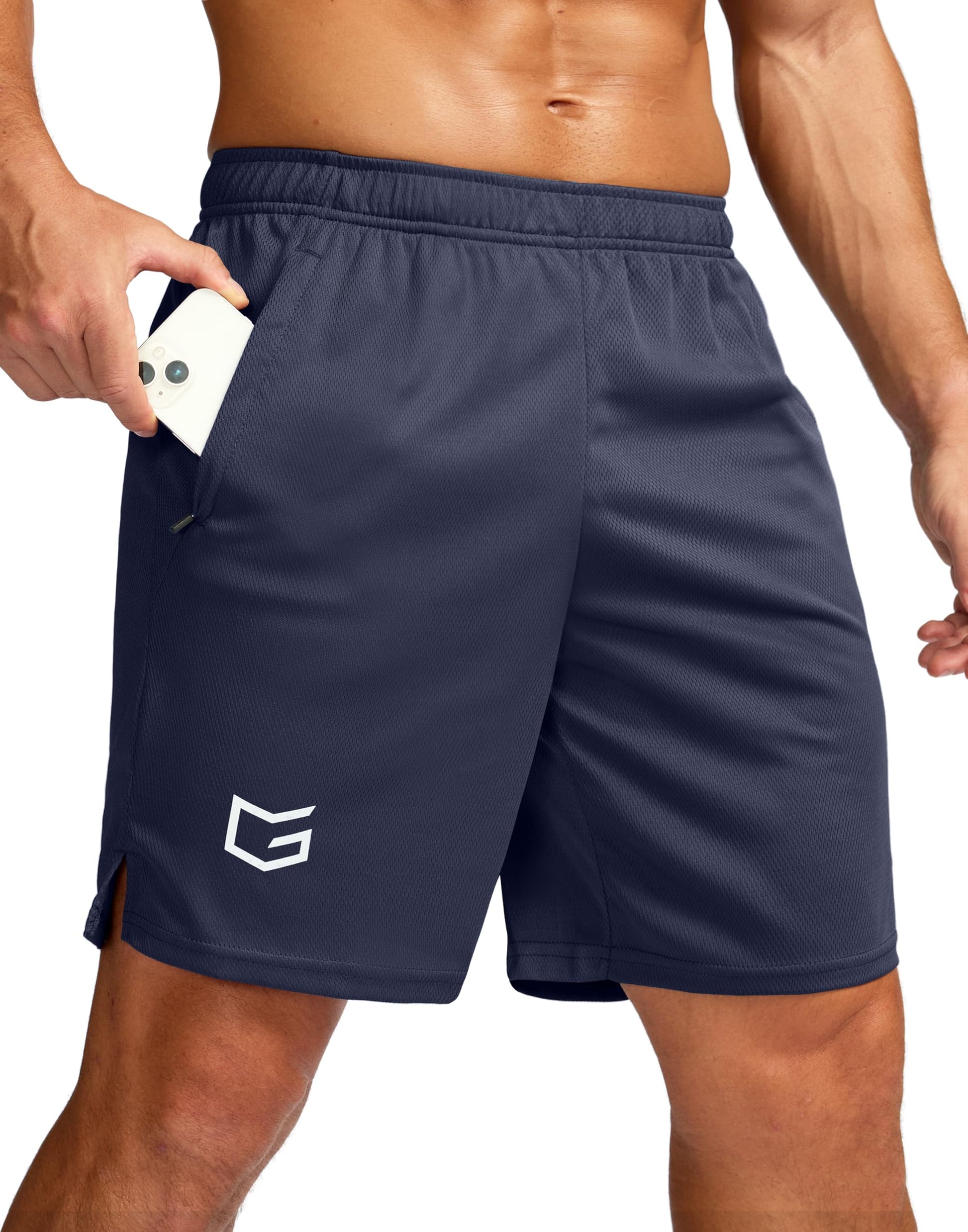 G Gradual Men's 5"/ 7"/ 9" Workout Running Shorts Quick Dry Lightweight Gym Shorts with Zip Pockets